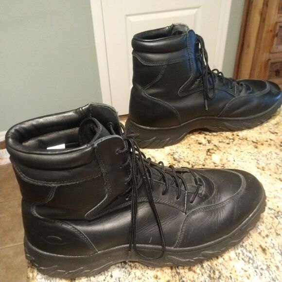 RARE OAKLEY SI BLACK LEATHER BOOTS Mens 14 Elite Special Forces Tactical Shoes - Picture 3 of 12
